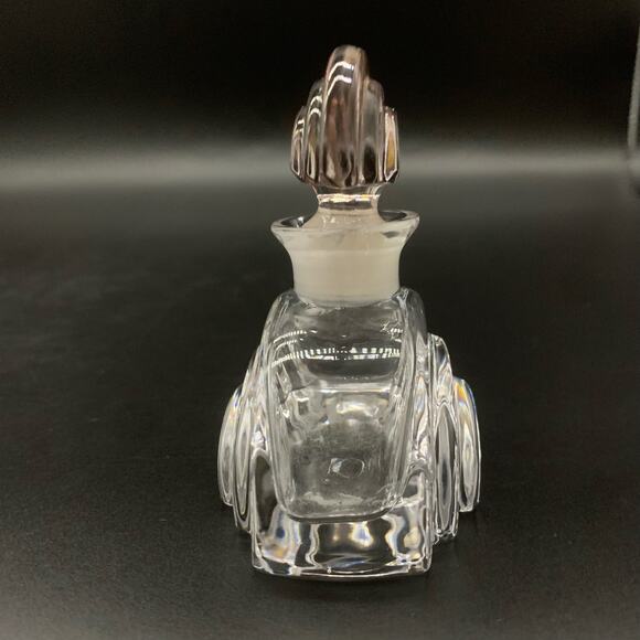 Collezione Glass Line Italy Art Deco Style Genuine Lead Crystal Bottle Pink Lid - Picture 5 of 11